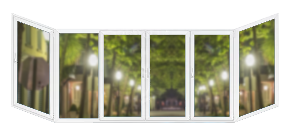 П-образная балконная рама ПВХ 4200×1400 Brusbox 60